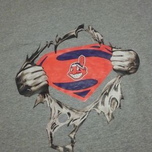 ⚾ Cleveland Indians Shirt Superman Chief Wahoo Go Tribe CLE 216 Guardians 🙄 🔥